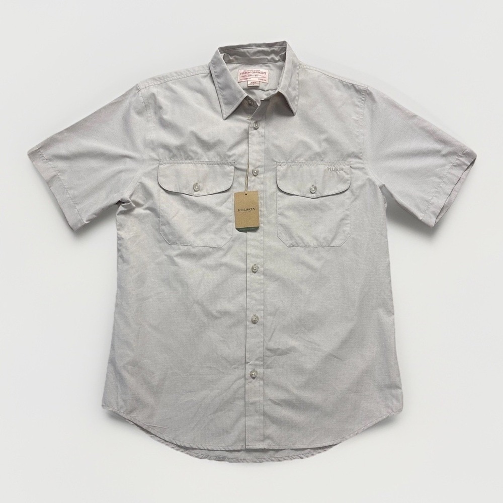 Filson Rainier Shirt Mens S Desert Tan Casual Button Hiking Outdoor Short Sleeve